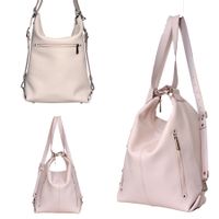 Różowa torebka plecak skórzana damska a4 plecak 2w1