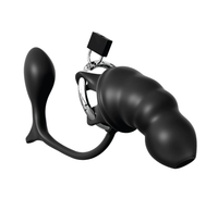 klatka na penisa z korkiem ass-gasm cock blocker pipedream