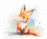 Plakat 60x50cm Zadowolony Lisek