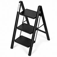 DRABINA STALOWA MODERNHOME 3-STOPNIOWA 150KG ANTYPOŚLIZGOWE STOPKI