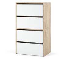 Szafka Na Buty Regał Stojak Półka Na Obuwie Do Przedpokoju Dąb Sonoma Biały