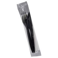 zestaw sztućców premium widelec, nóż, serwetka czarne 350sz