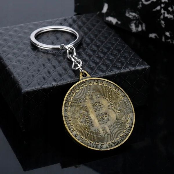 1 2409 Breloczek Moneta Bitcoin Krypto Waluta Brąz Blockchain Mining zdjęcie 6