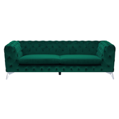 Sofa 3-osobowa welurowa szmaragdowa SOTRA