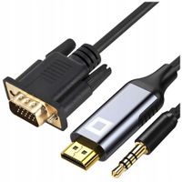 co2 kabel vga - hdmi przejściówka konwerter adapter audio full hd