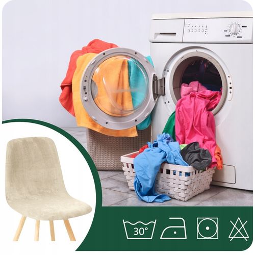 POKROWIEC NA KRZESŁO SKANDYNAWSKIE KASZMIROWY BEŻ WELUR ELASTYCZNY GRUBY na Arena.pl