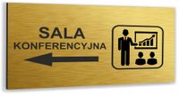 Tabliczka informacyjna RÓŻNE NAPISY SALA KONFERENCYJNA nierdzewna ZŁOTA