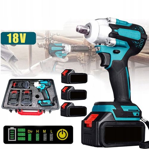 AKUMULATOROWY KLUCZ UDAROWY BEZSZCZOTKOWY 650Nm 1280W + 3x BATERIA 18V na Arena.pl