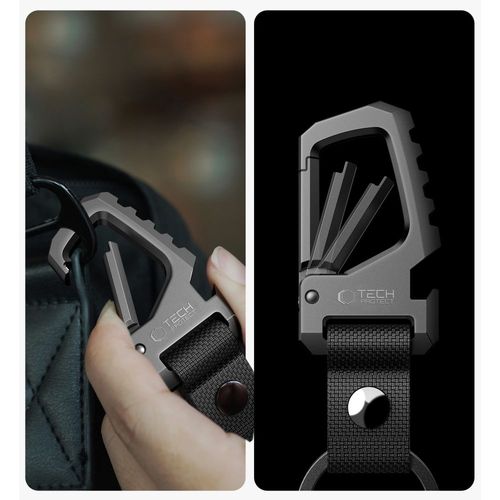 tech-protect slidelock carabiner keychain gunmetal na Arena.pl