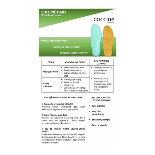r. 41-42 - wkładki do butów coccine daily with aloe vera na Arena.pl