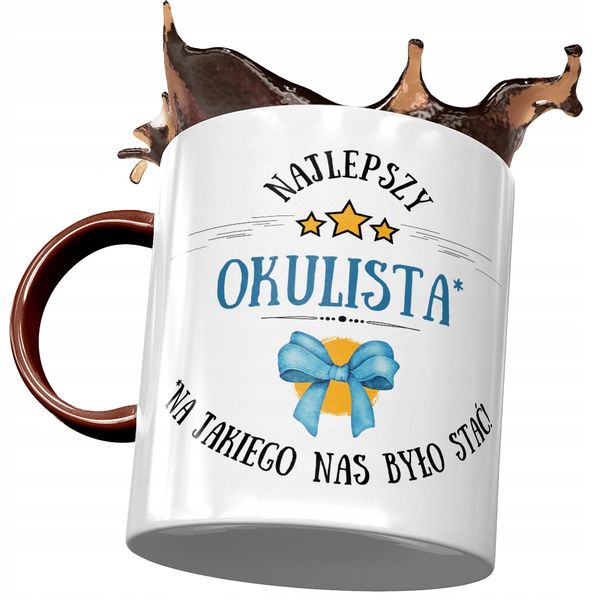 Kubek Bordowy Dla Okulisty Najlepszy Okulista Z Nadrukiem Ze Zdjęciem zdjęcie 1