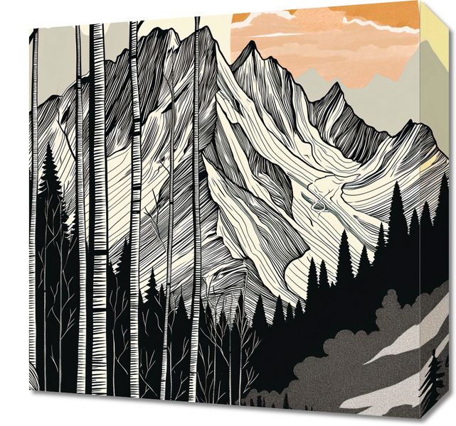 Obraz 40x40cm Drzeworys Górski zdjęcie 1