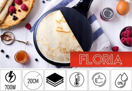 NALEŚNIKARKA ELEKTRYCZNA AUTOMATYCZNA CZARNA NON STICK 20CM 700W na Arena.pl