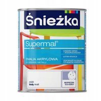 Supermal Emalia akrylowa Śnieżka A500 biały mat do drewna i metalu 800 ml