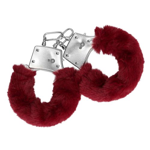 furry metal hand cuffs - red na Arena.pl