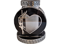 SOLAR SOLARNY FOTOWOLTAICZNY ZNICZ LAMPION VIP KOŁO SREBRN-BIAŁE KRYSZTAŁKI