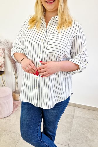 Biała Elegancka Koszula Damska w Paski 42 na Arena.pl