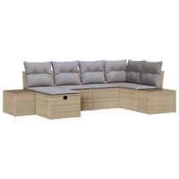 Zestaw Sof na Ogród 6 pcs Beżowy 55 x 62 x 69 cm Polirattan