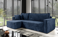 Niebieski Narożnik z Funkcją Spania 240x150 cm INEAL IT - Różne Kolory