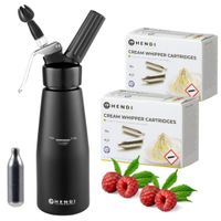 CZARNY SYFON DO BITEJ ŚMIETANY HENDI 0.5L + 20 NABOI - PROFESJONALNY