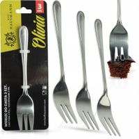 KPL. WIDELCZYKÓW DO CIASTA OLIVIA 3SZT STAL NIERDZEWNA, ELEGANCJA, DO TORTU