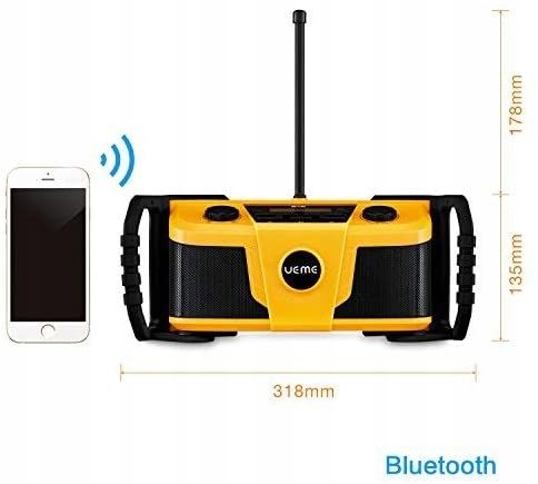 Radio budowlane Ueme DB322 DAB+ FM Bluetooth Żółty na Arena.pl