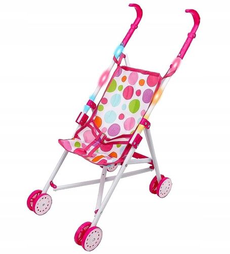 WÓZEK ZE ŚWIATŁEM DLA LALEK SPACERÓWKA PARASOLKA na Arena.pl