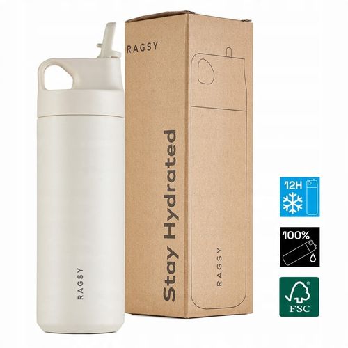 Kubek Termiczny ze słomką i ustnikiem ADV 500 ml BPA FREE - Sand/Piaskowy na Arena.pl