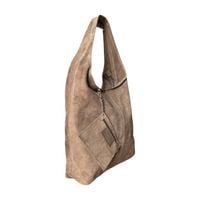 TAUPE ZAMSZOWA TOREBKA WOREK CAPPUCCINO ZAMSZ NATURALNY WOREK NA ZAMEK