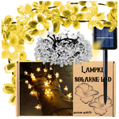 GIRLANDA SOLARNA LED FIOŁKI NA BALKON TARAS ŚWIATEŁKA DO OGRODU 50LED 7M