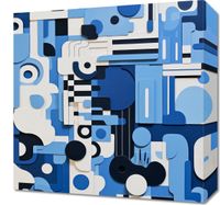 Obraz 40x40cm Niebieski Labirynt