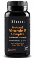 Naturalna Witamina E Complex Tokotrienole i Tokoferole - 120 Softgels