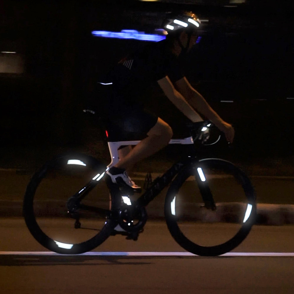 Odblaski naklejki rowerowe na ramę koło Blincc Hex YL 360 stopni widoczności zdjęcie 2