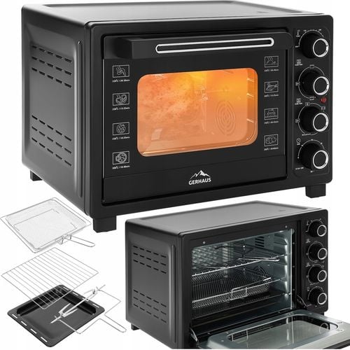 PIEKARNIK ELEKTRYCZNY 45L 2000W 250°C TERMOOBIEG ROŻNO GRILL na Arena.pl