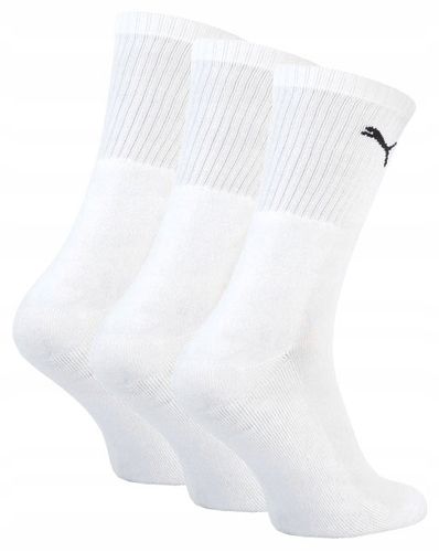 PUMA PREMIUM REGULAR CREW SKARPETY DŁUGIE BIAŁE 3-PAK 35/38 na Arena.pl