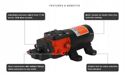 Pompa Wody 12V Ciśnieniowa SEAFLO 4,3L 2,4BAR Samozasysająca JACHT KAMPER na Arena.pl