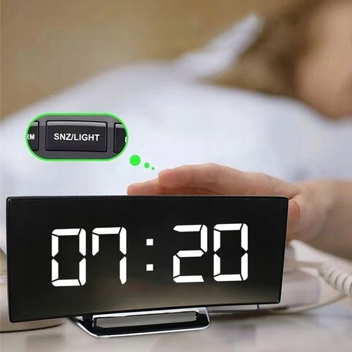 ZEGAR ELEKTRONICZNY BUDZIK LUSTRO STOJĄCY WYŚWIETLACZ LED TERMOMETR na Arena.pl