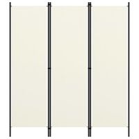 Parawan 3-panelowy, kremowy, 150 x 180 cm