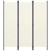 Parawan 3-panelowy, kremowy, 150 x 180 cm