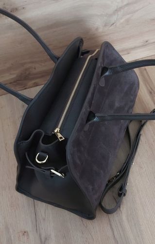 Duży włoski kufer Vera Pelle skórzana pojemna torba A4 Czekoladowa na Arena.pl