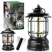 LAMPKA LED LAMPA KEMPINGOWA TURYSTYCZNA NAMIOT WISZĄCA LATARNIA RETRO USB-C