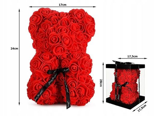 MIŚ Z PŁATKÓW RÓŻ PREZENT DUŻY PUDEŁKO ROSE BEAR RÓŻANY BUKIET KWIATÓW na Arena.pl