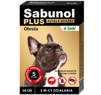 SABUNOL PLUS Obroża psa 50 cm owadobójcza na pchły kleszcze na 5 miesięcy