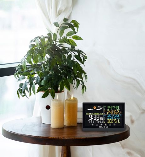 STACJA POGODY BEZPRZEWODOWA POGODOWA METEO TERMOMETR ZEGAR BUDZIK na Arena.pl