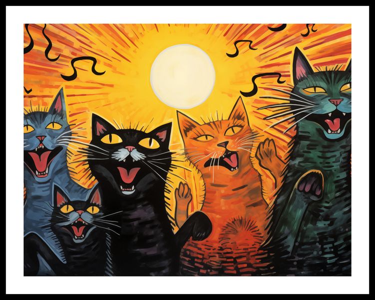 Plakat 65x50cm Kocie Koncertowanie zdjęcie 3