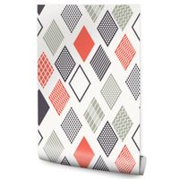 Tapeta GEOMETRYCZNA Do Salonu Kolorowe Romby Dekor