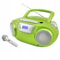 Radio FM odtwarzacz CD BOOMBOX efekty świetlne disco MIKROFON karaoke USB
