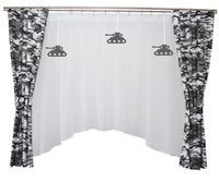 Komplet wojskowy moro szare czołg firana chłopiec