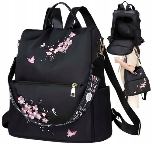 Plecak Czarny Pojemny 2W1 Torebka Wodoodporny na Arena.pl