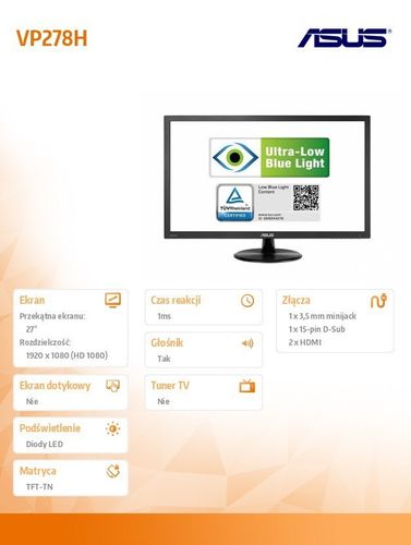 Asus 27'' LED VP278H na Arena.pl